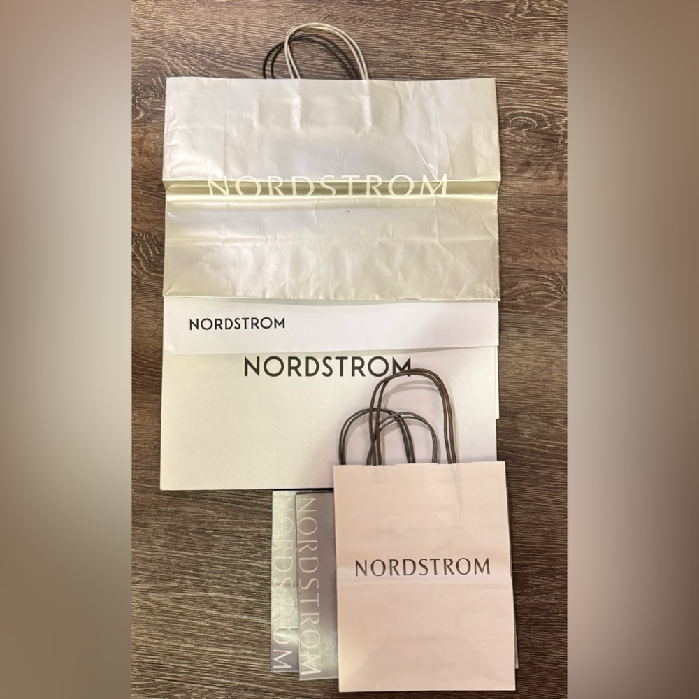 Nordstrom White and Cream Shopping Bags - 6 Bags